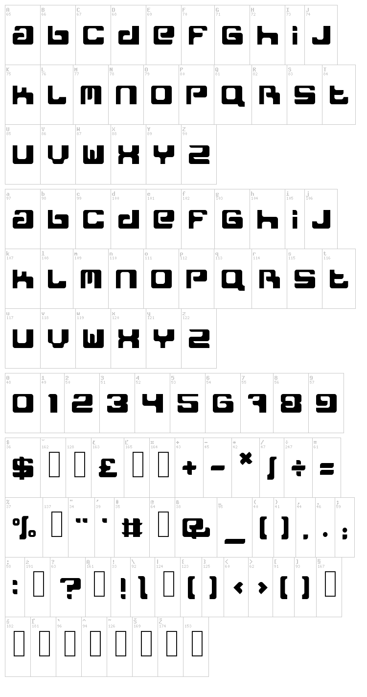 Freak font map
